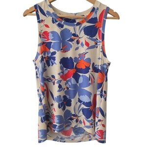 Tommy Bahama Islandzone Floral Sleeveless Top Blue and Red Tanktop Sz S